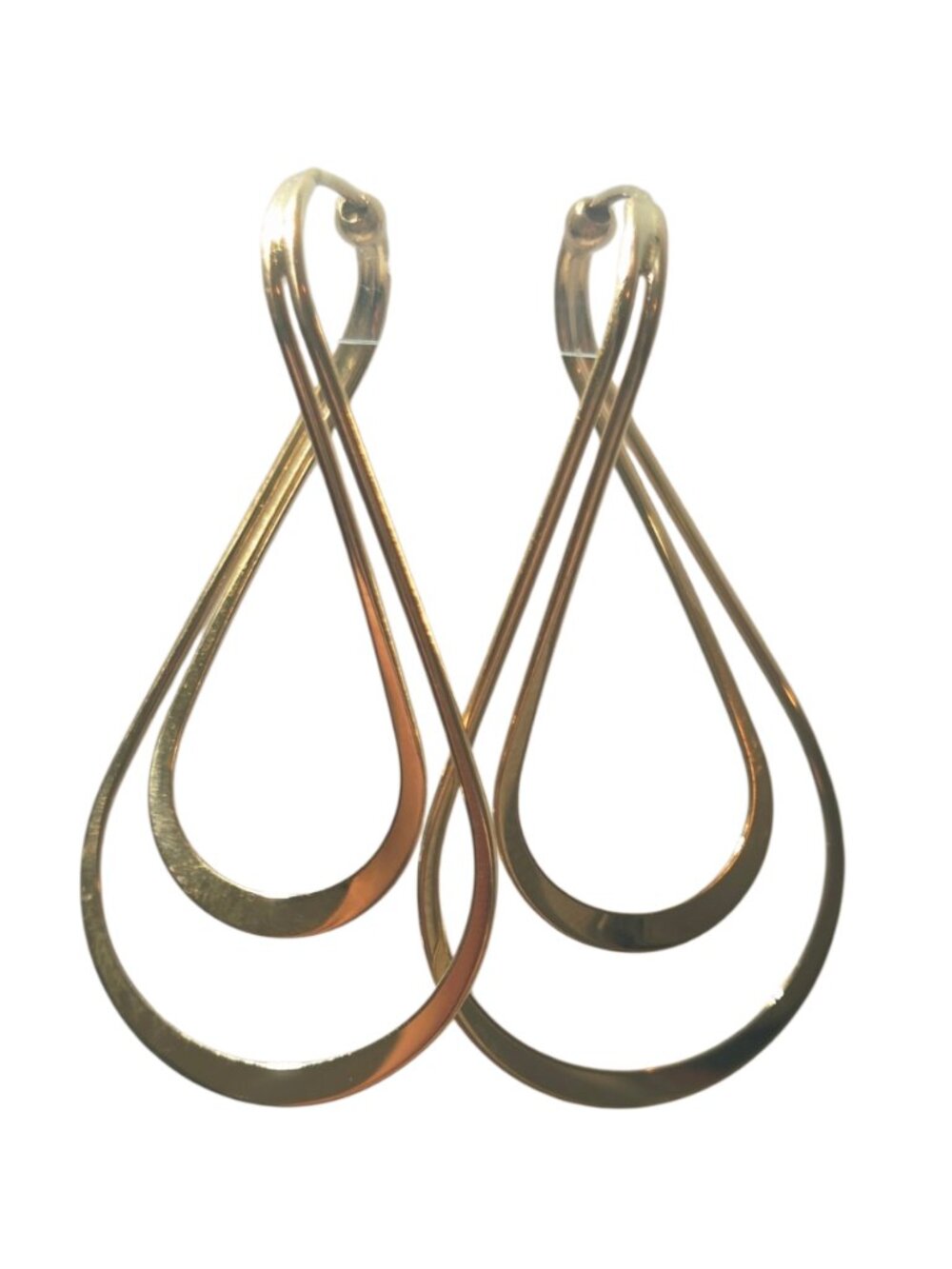 14K Yellow Gold Double Twisted Oval Hoops #25581